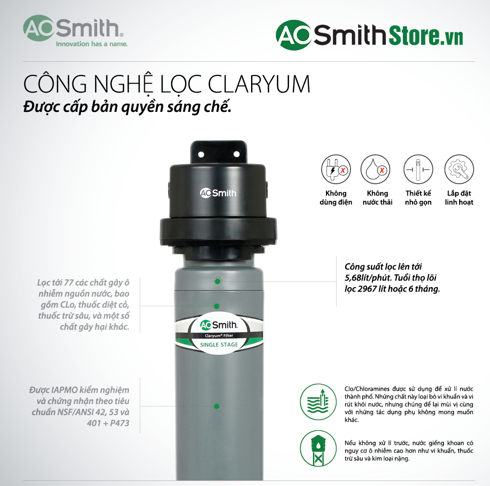  Máy Lọc Nước Aosmith Micro Filter AO-MF-ADV
